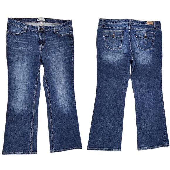 Levi’s 590 Boot Cut Womens 18 18S 38x28 Mid Rise Jeans Open Top Flap Pockets - Picture 2 of 14